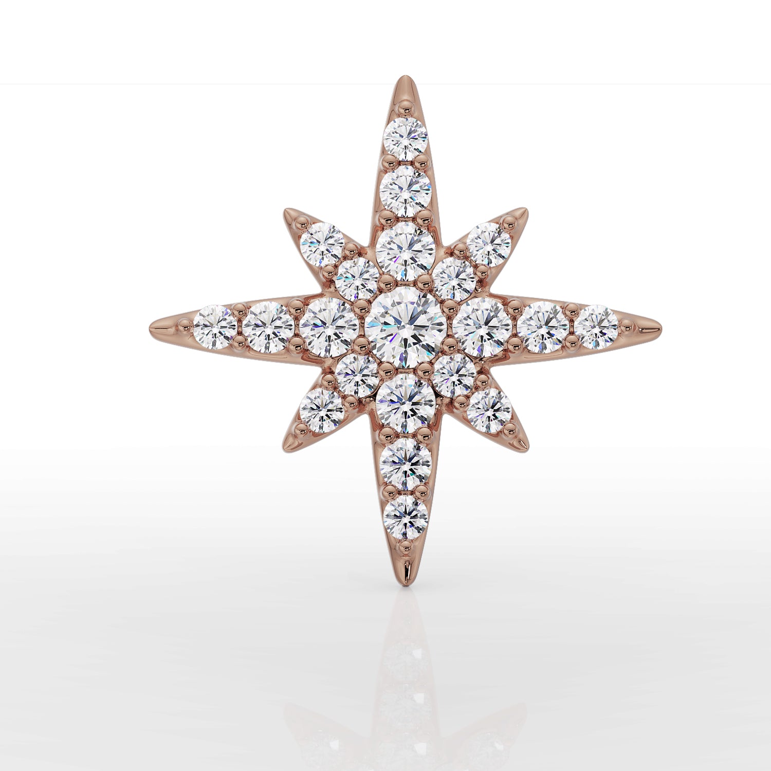 North Star Diamond 14K Gold Flat Back Earring