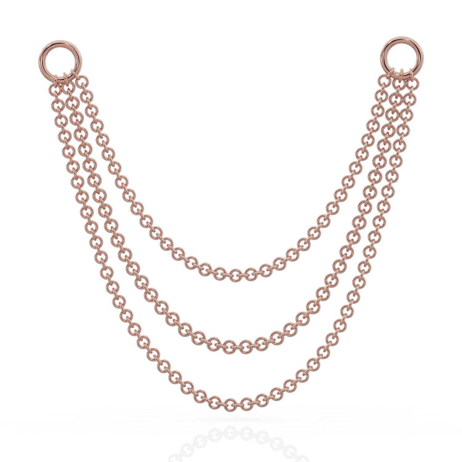 Three Link Chains Piercing Jewelry Add-on Accessory-Rose Gold   36mm