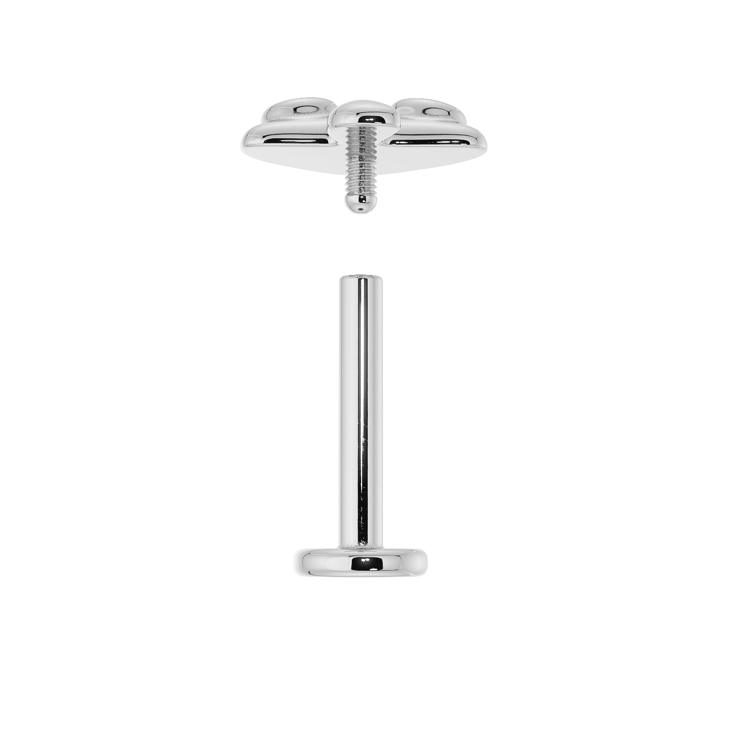 Diamond and Ruby Mushroom 14K Gold Flat Back Earring