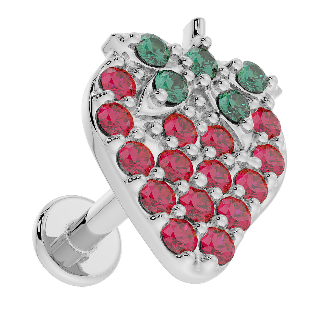 Strawberry Emerald Garnet Flat Back Earring