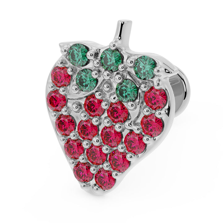 Strawberry Emerald Garnet Flat Back Earring