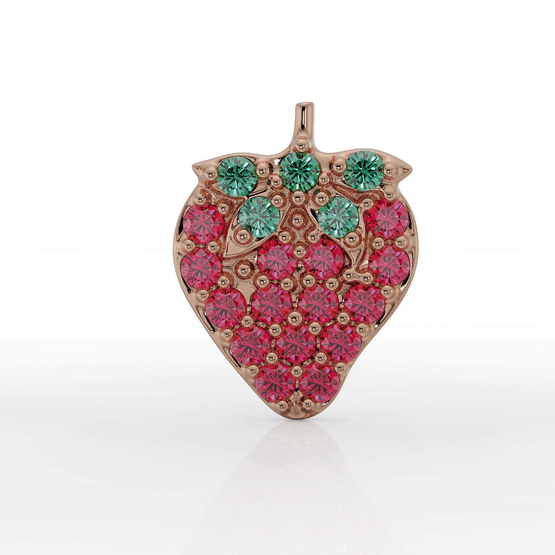 Strawberry Emerald Garnet Flat Back Earring