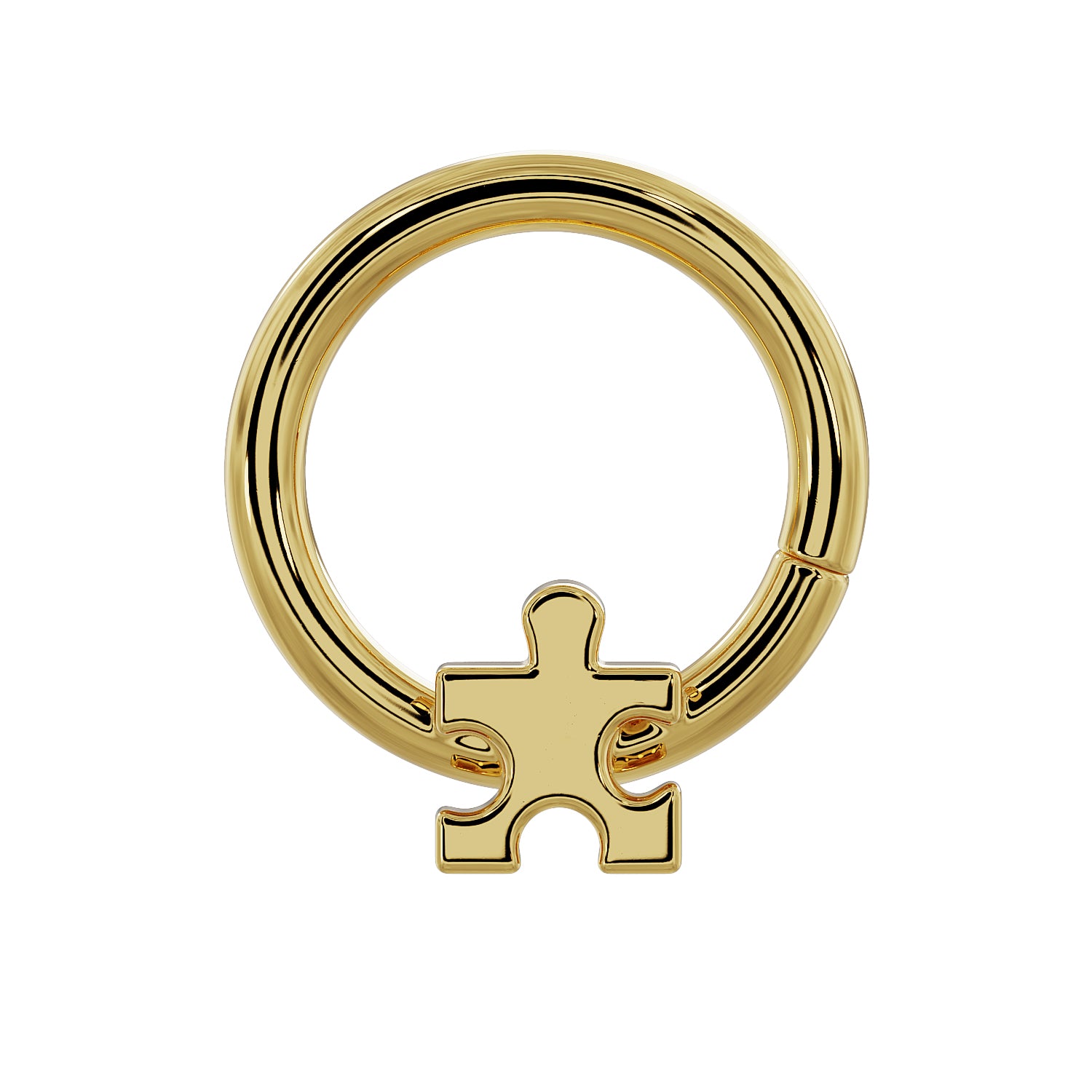 Puzzle 14K Gold Seam Ring Hoop