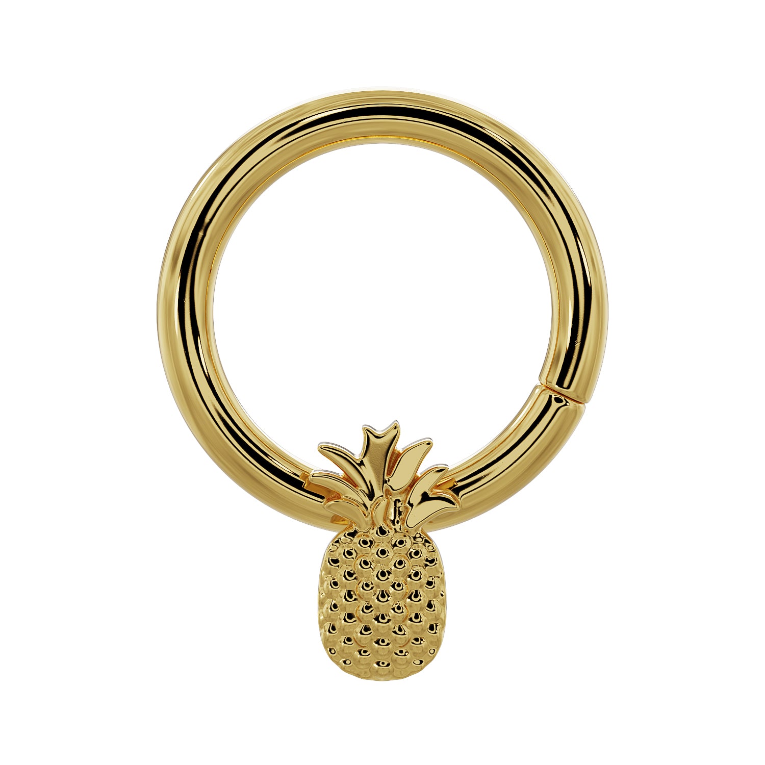 Pineapple 14K Gold Seam Ring Hoop