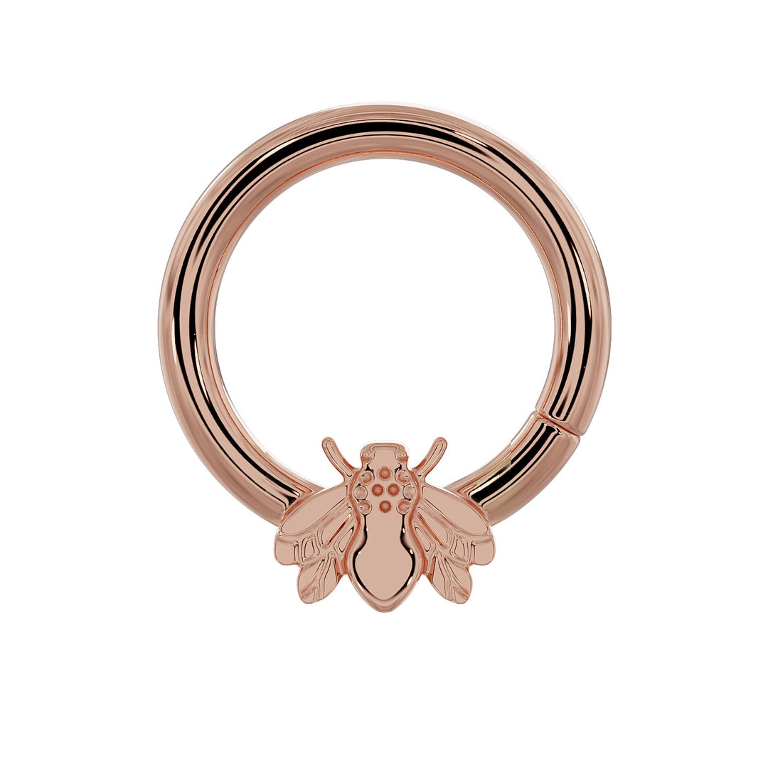 Bee 14K Gold Seam Ring Hoop