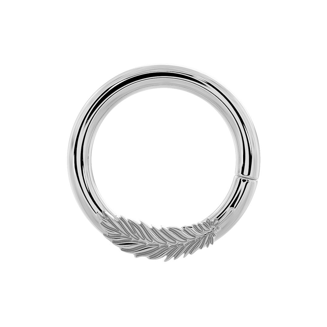 Feather - Right 14K Gold Seam Ring Hoop