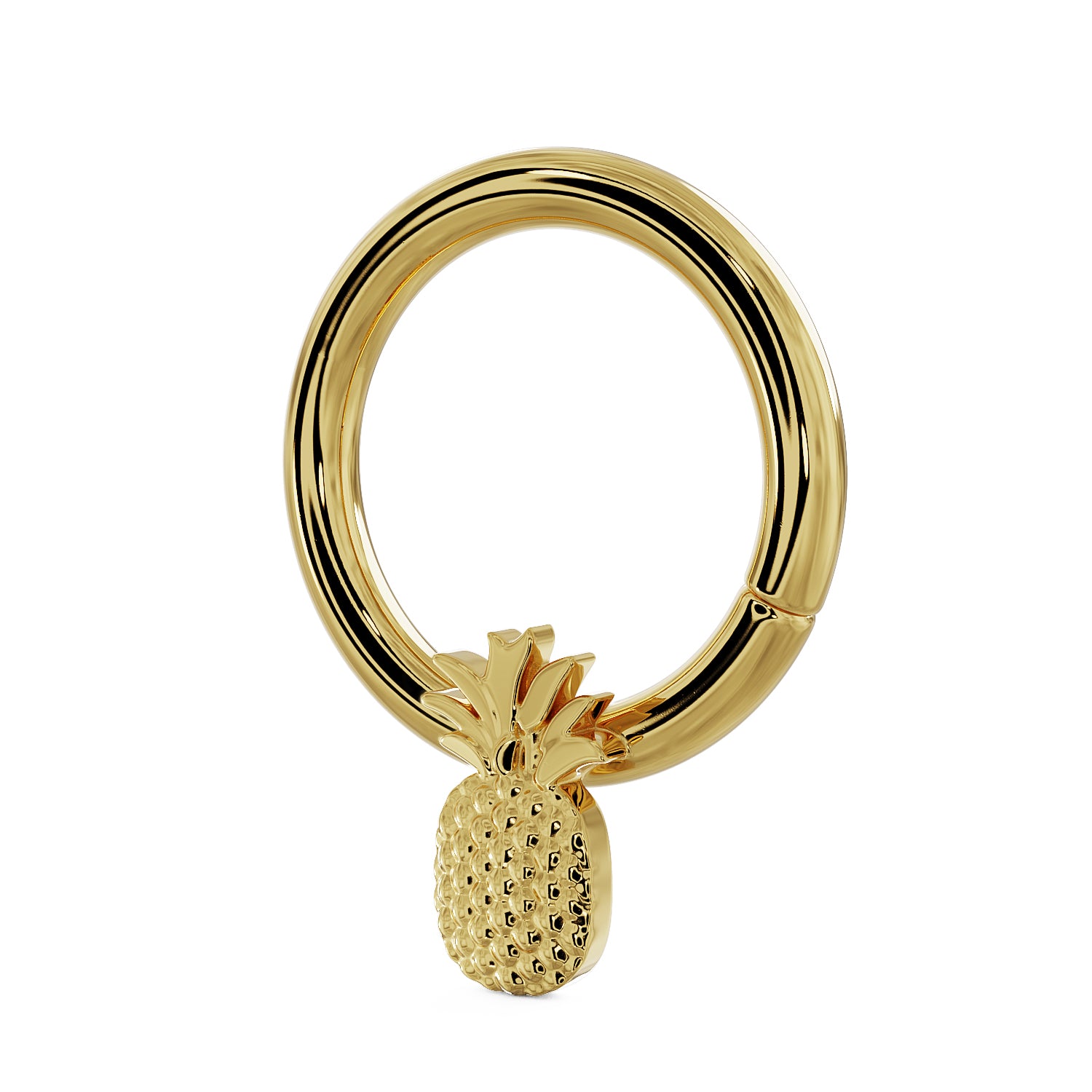Pineapple 14K Gold Seam Ring Hoop