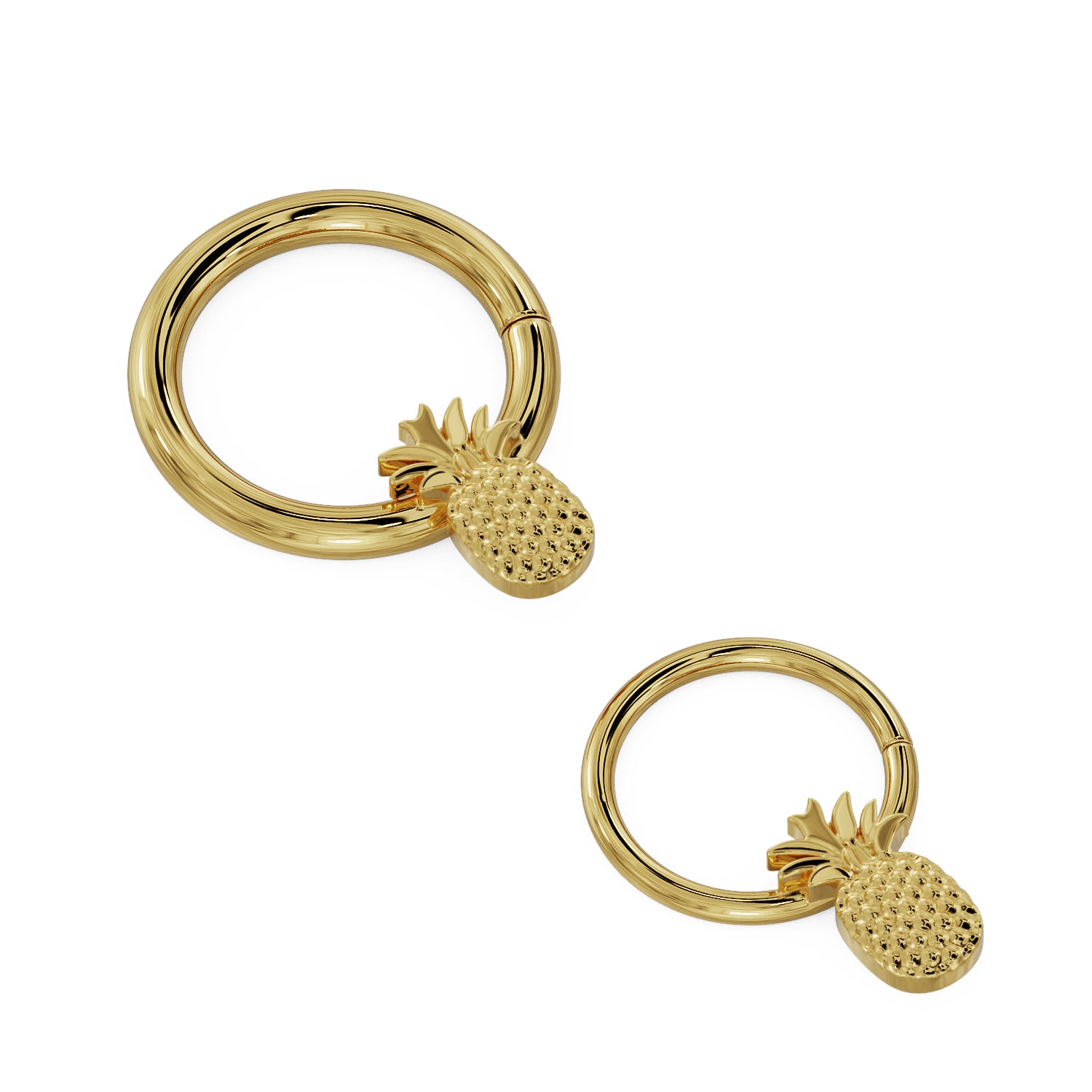 Pineapple 14K Gold Seam Ring Hoop