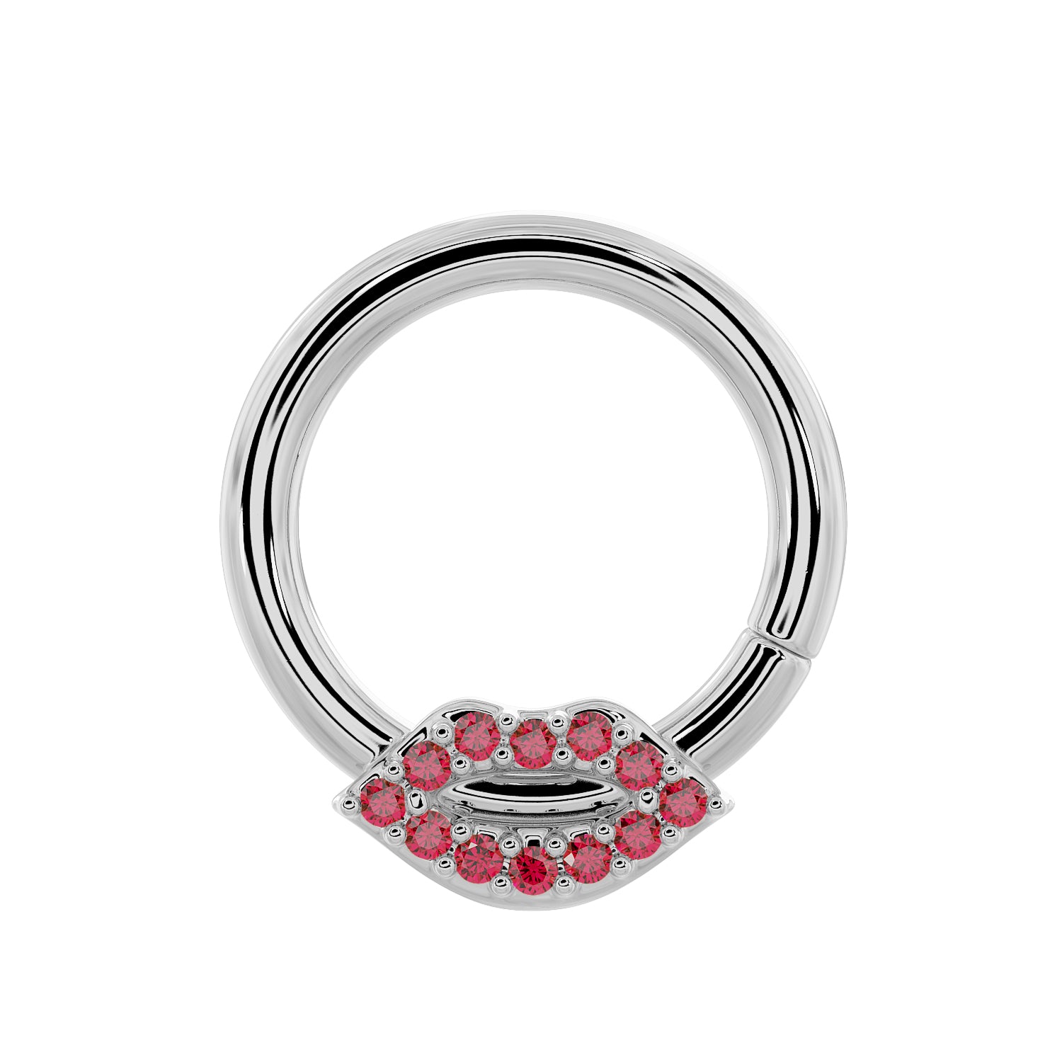 Luscious Lips 14K Gold Seam Ring Hoop