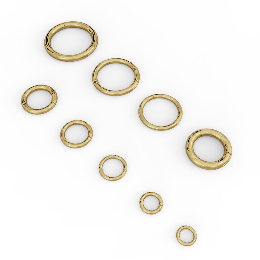 14k Gold Plain Clicker Ring Hoop