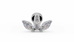 Marquise Lotus Diamond Flat Back Stud Nose Lip Cartilage Earring Video