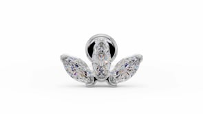 3 Marquise Lotus Cubic Zirconia Flat Back Stud Nose Lip Cartilage Earring Video