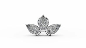 Pear Lotus Diamond Flat Back Stud Nose Lip Cartilage Earring Video