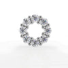 Front close-up of 14K white gold CZ halo earring top with 8 round CZs in open circle arrangement