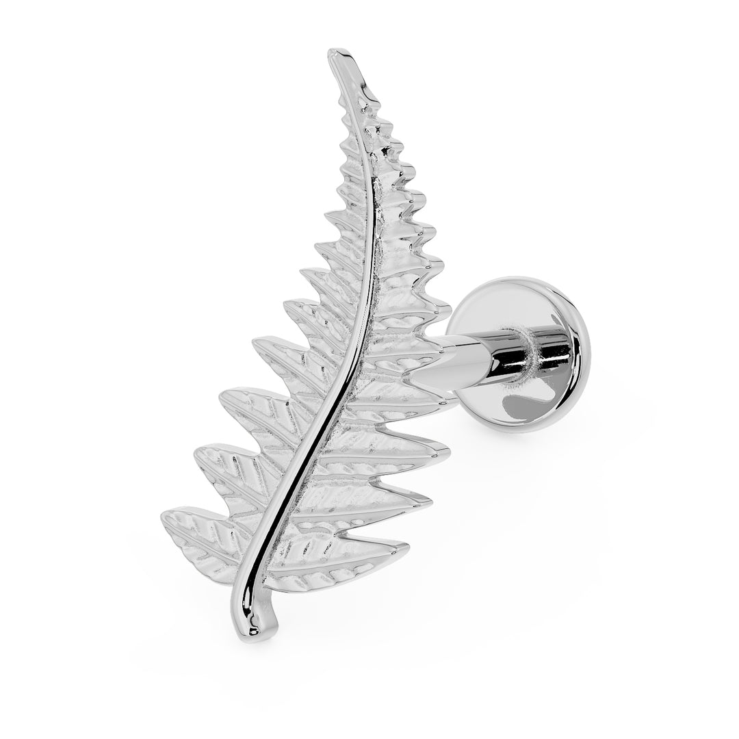 Fern Leaf - Left Ear 14K Gold Flat Back Earring
