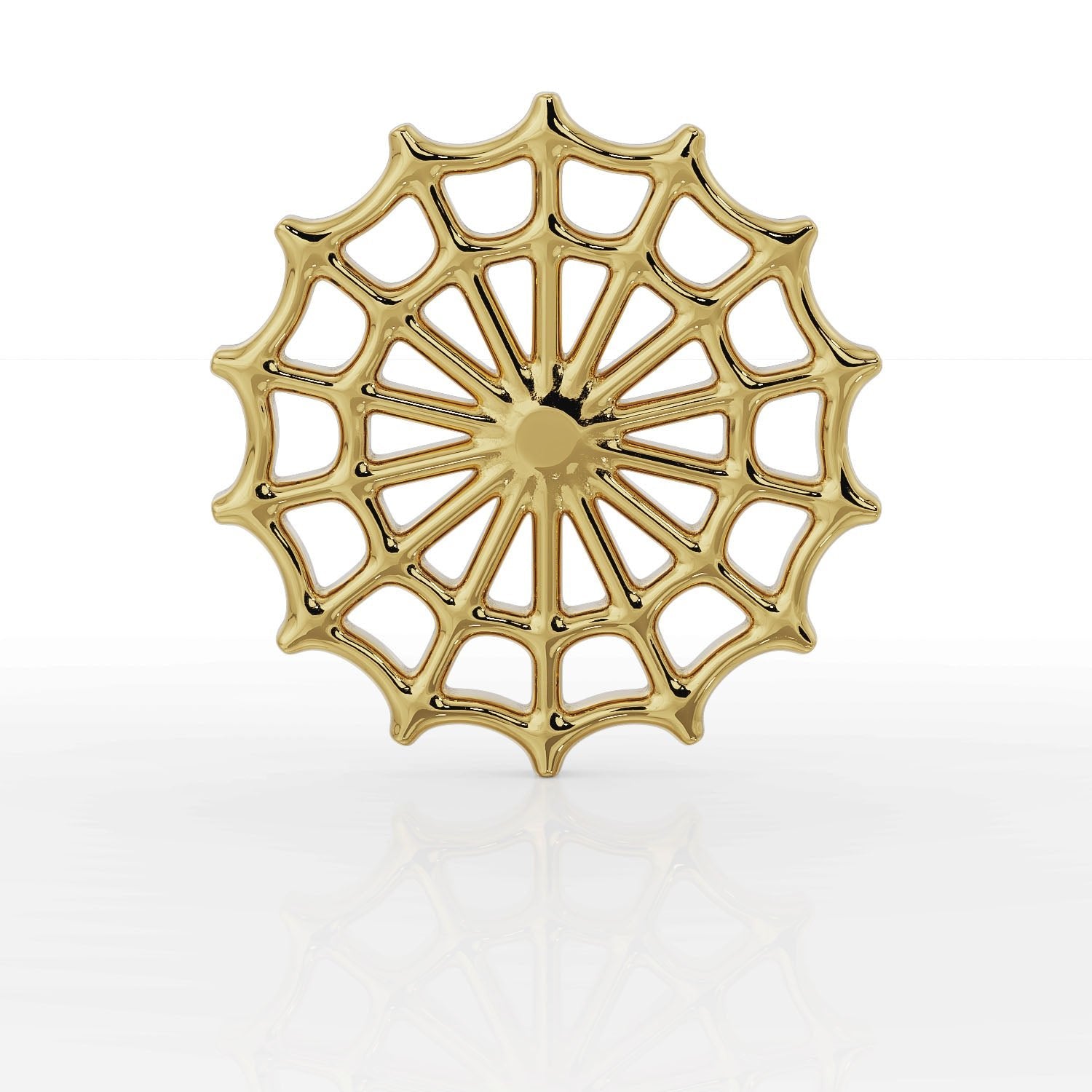 Woven Spider Web 14K Gold 14K Gold Flat Back Earring