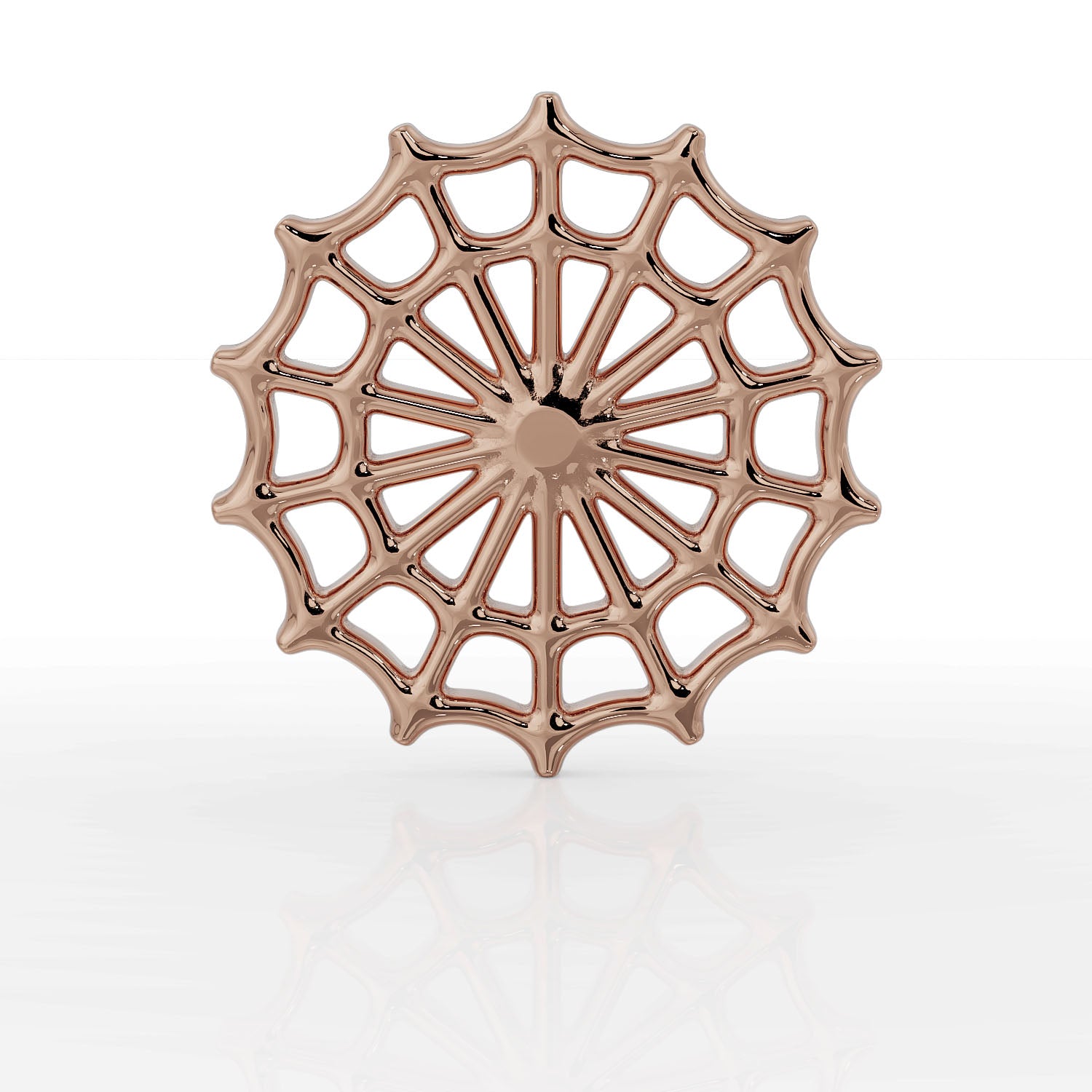 Woven Spider Web 14K Gold 14K Gold Flat Back Earring