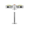Reverse view of wildflower flat back earring showing threaded post, flat disc back, and screw-on top assembly