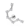 14k white gold Aquarius constellation flat back earring with CZ stars, angled front view