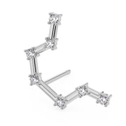Aquarius Constellation Earring 14k Gold Stud