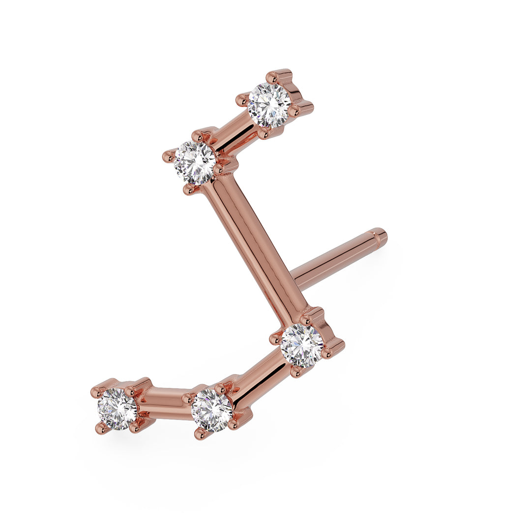 Aries Constellation Earring 14k Gold Stud