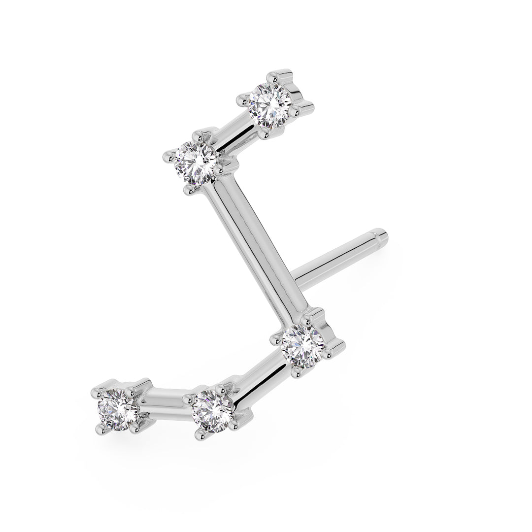 Aries Constellation Earring 14k Gold Stud