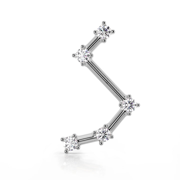 Aries Constellation Earring 14k Gold Stud