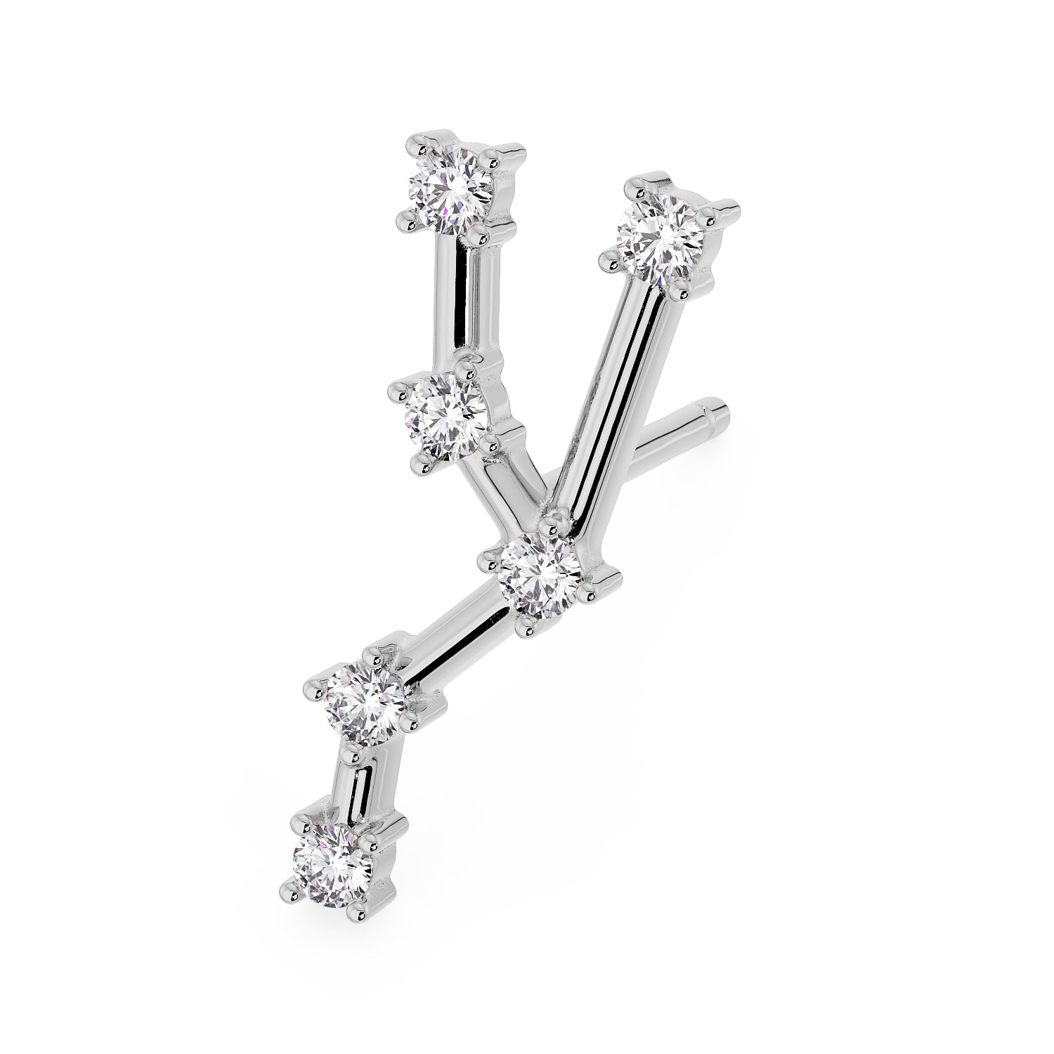 Taurus Constellation Earring 14k Gold Stud