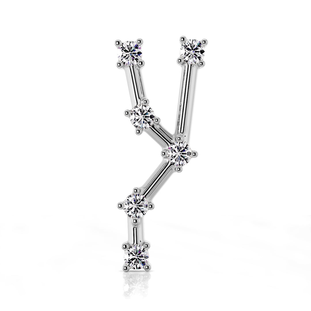 Taurus Constellation Earring 14k Gold Stud