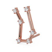 Gemini Constellation Earring 14k Gold Stud