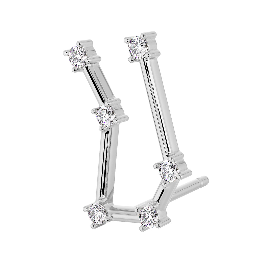 Gemini Constellation Earring 14k Gold Stud