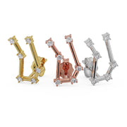 Gemini Constellation Earring 14k Gold Stud