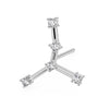 14k white gold Cancer constellation stud earring with CZ stones, side profile view