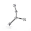 14k white gold Cancer constellation stud earring with CZ stars, angled front view