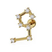Leo Constellation 14k Gold Flat Back Earring