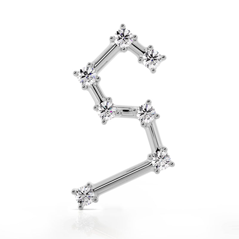 Leo Constellation 14k Gold Flat Back Earring