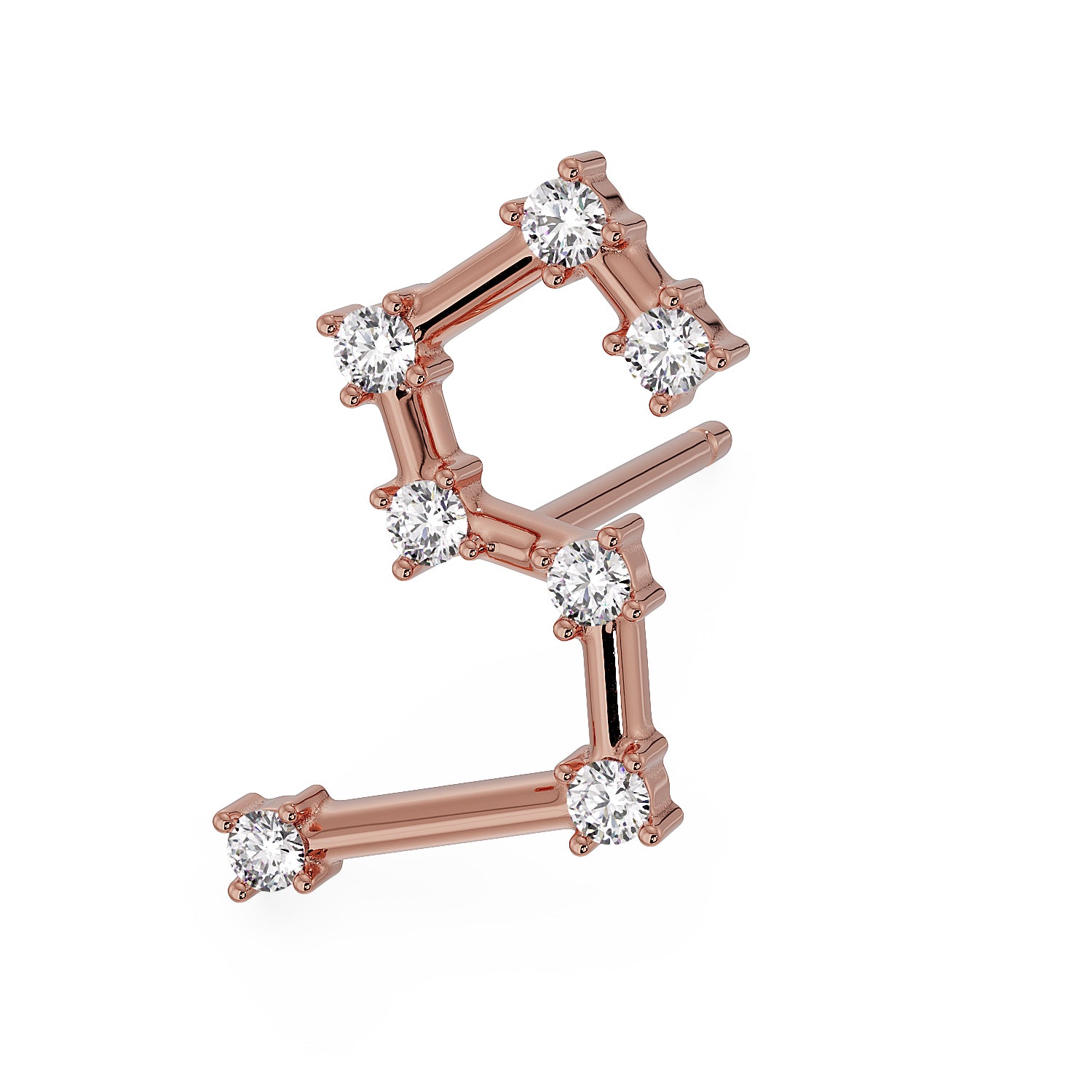 Leo Constellation Earring 14k Gold Stud