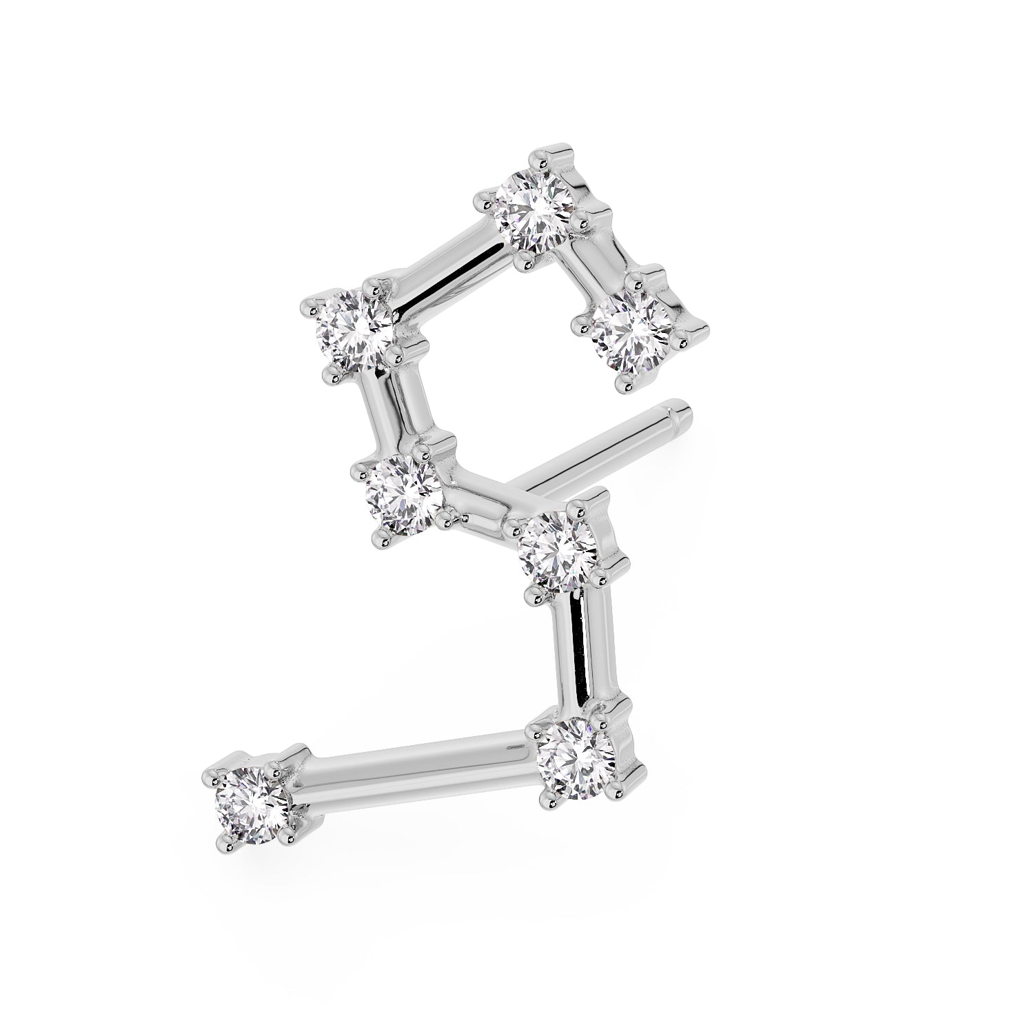 Leo Constellation Earring 14k Gold Stud