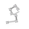 14k white gold Leo constellation stud earring with CZ stones, full front view showing star pattern