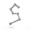 14k white gold Leo constellation stud earring with CZ stars, angled front view