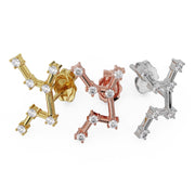 Virgo Constellation Earring 14k Gold Stud