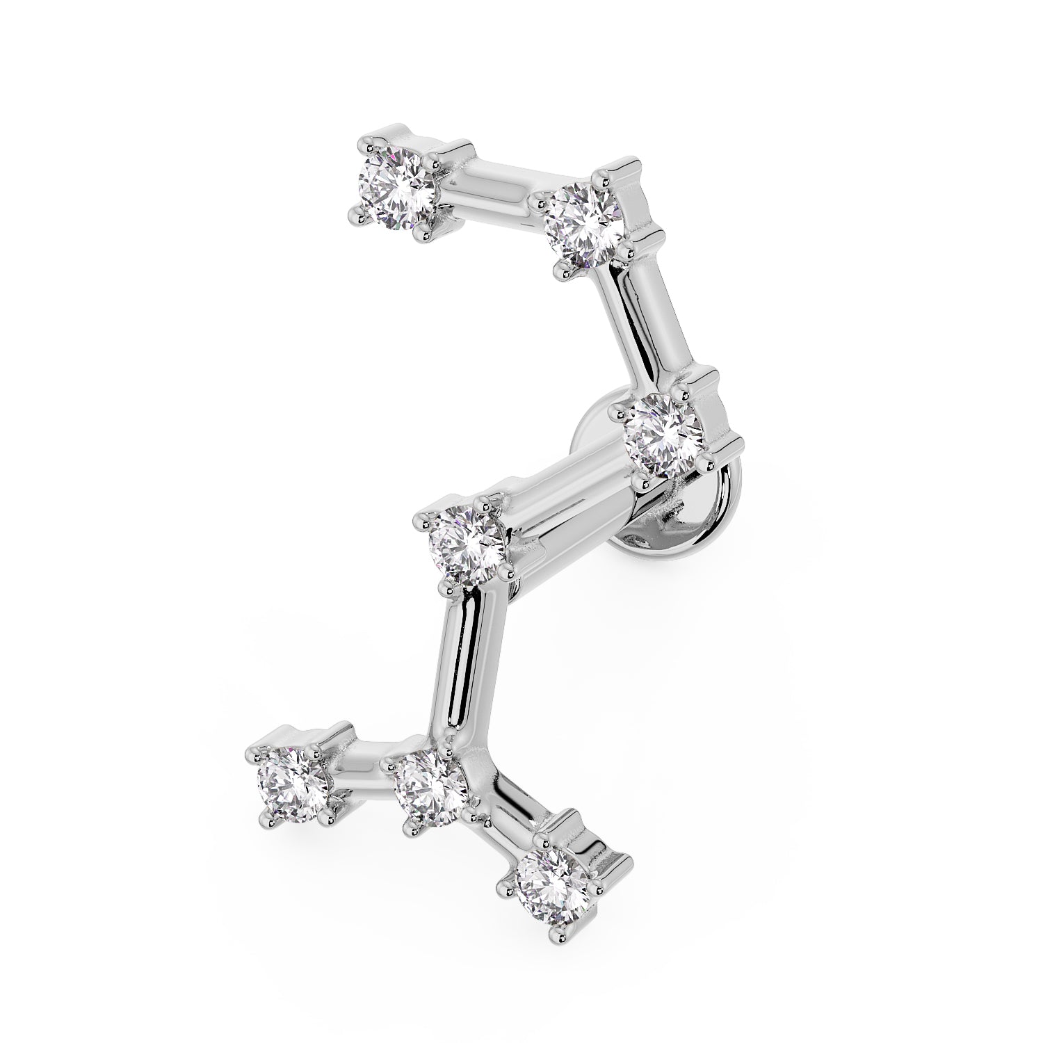 Scorpio Constellation 14k Gold Flat Back Earring