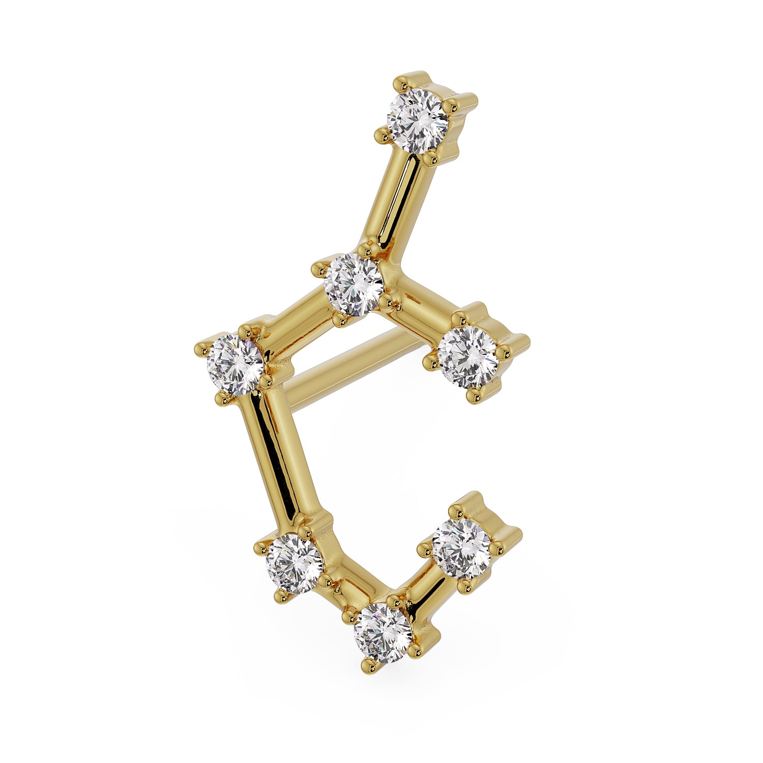 Sagittarius Constellation Earring 14k Gold Stud