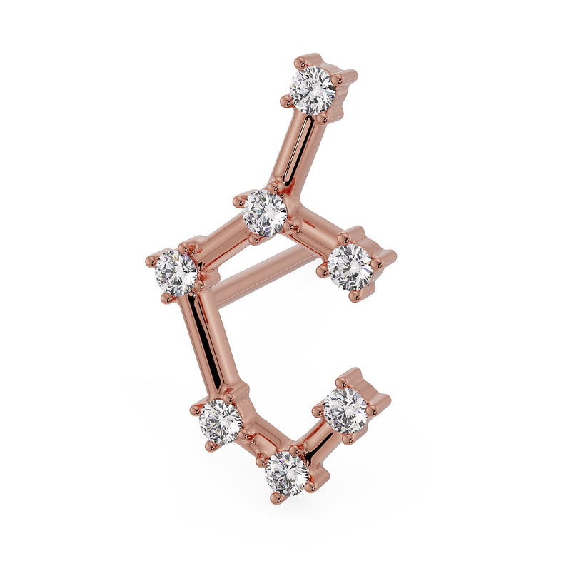 Sagittarius Constellation Earring 14k Gold Stud