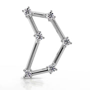 Capricorn Constellation Earring 14k Gold Stud