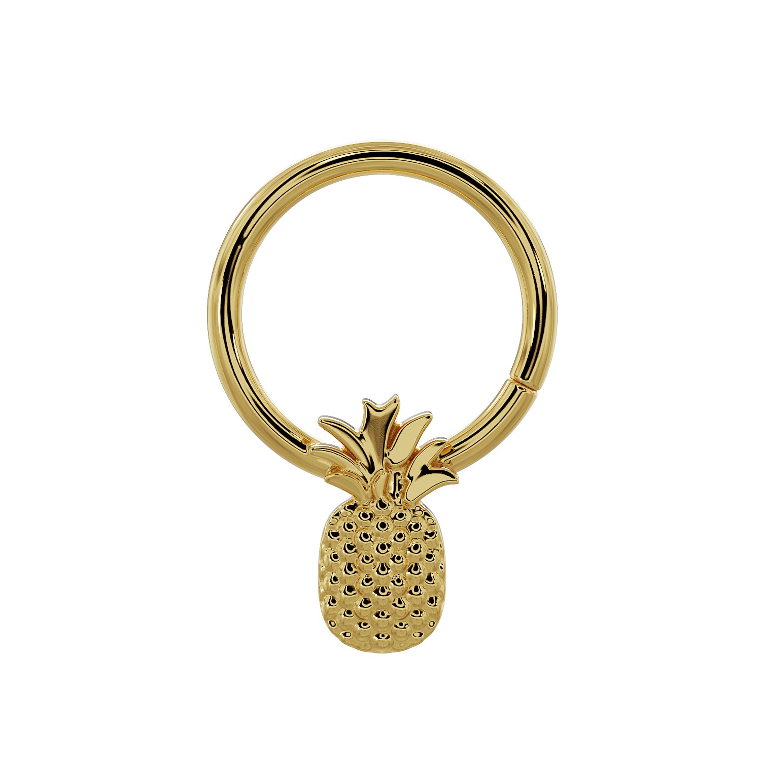 Pineapple 14K Gold Seam Ring Hoop