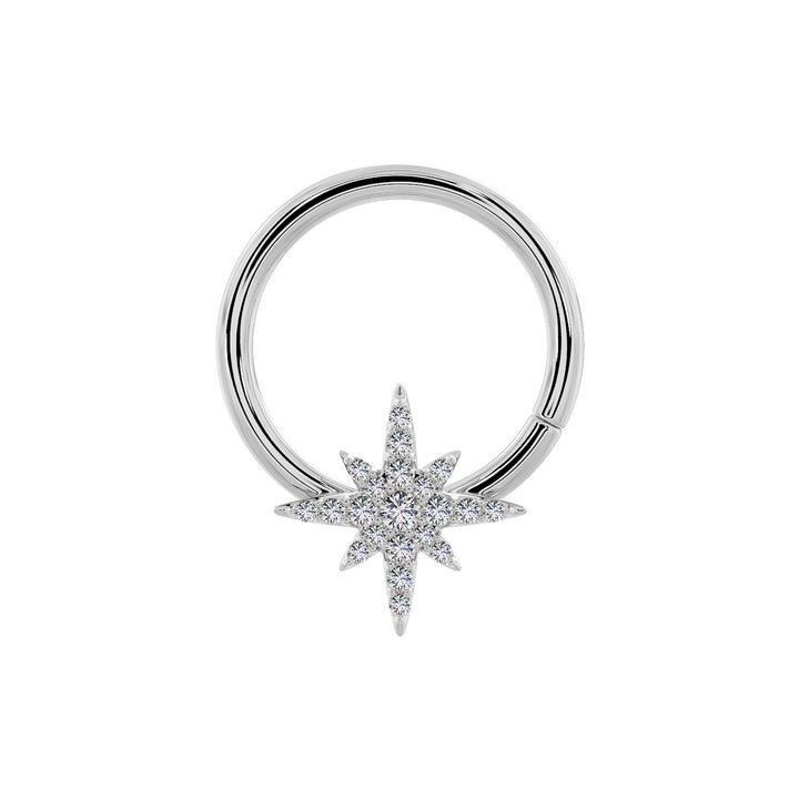 North Star Diamond 14K Gold Seam Ring Hoop