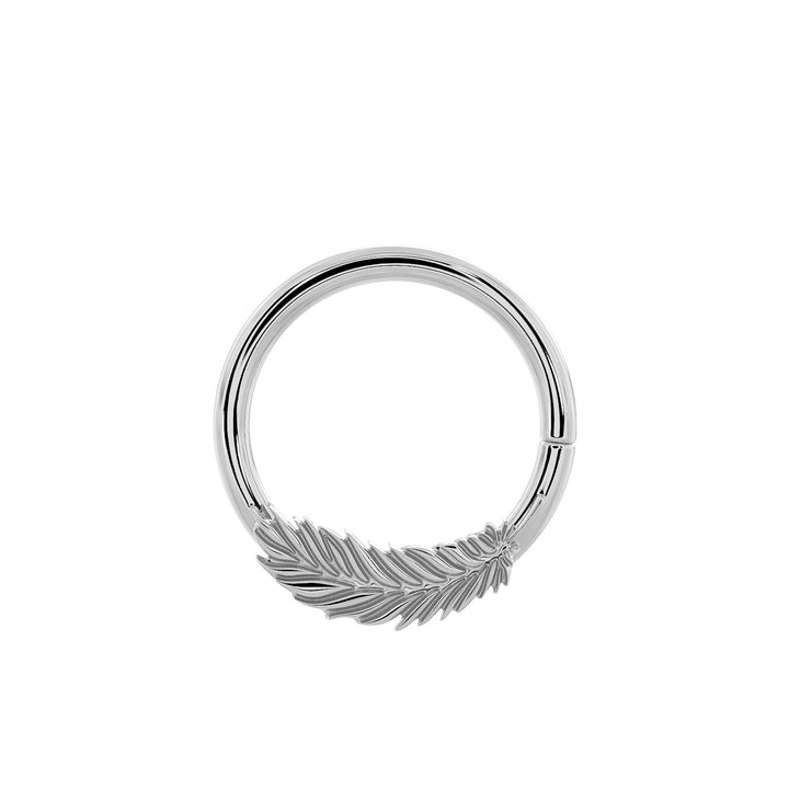 Feather - Right 14K Gold Seam Ring Hoop