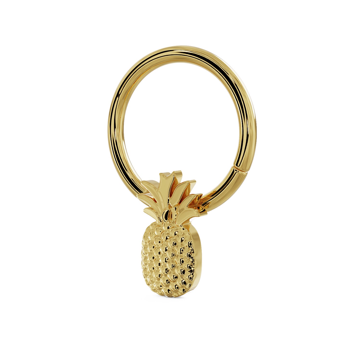 Pineapple 14K Gold Seam Ring Hoop