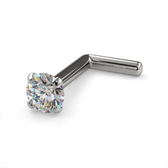 14k White Gold / L Post / 18G